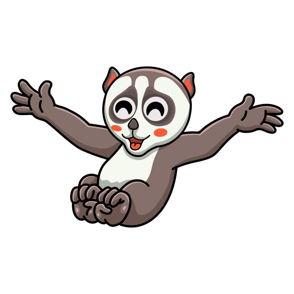 Cute little loris cartoon posing vector