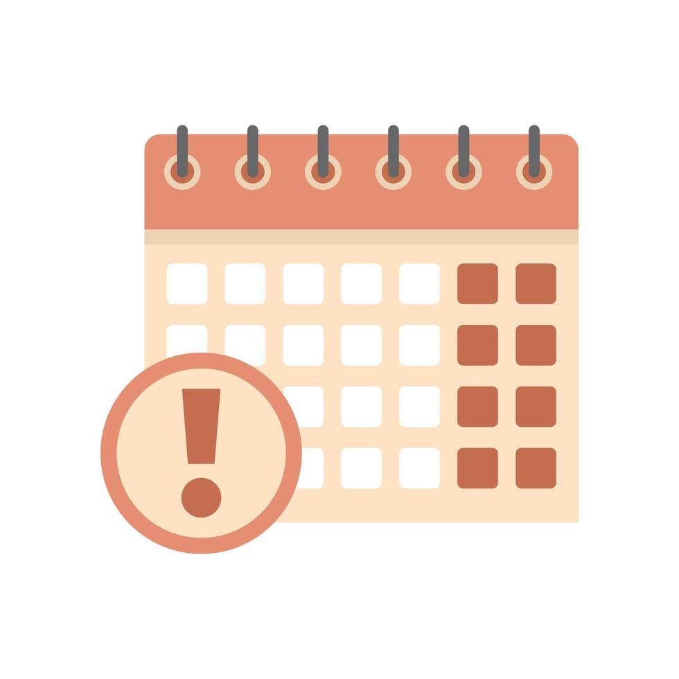 calendario fecha innovación icono plano aislado vector
