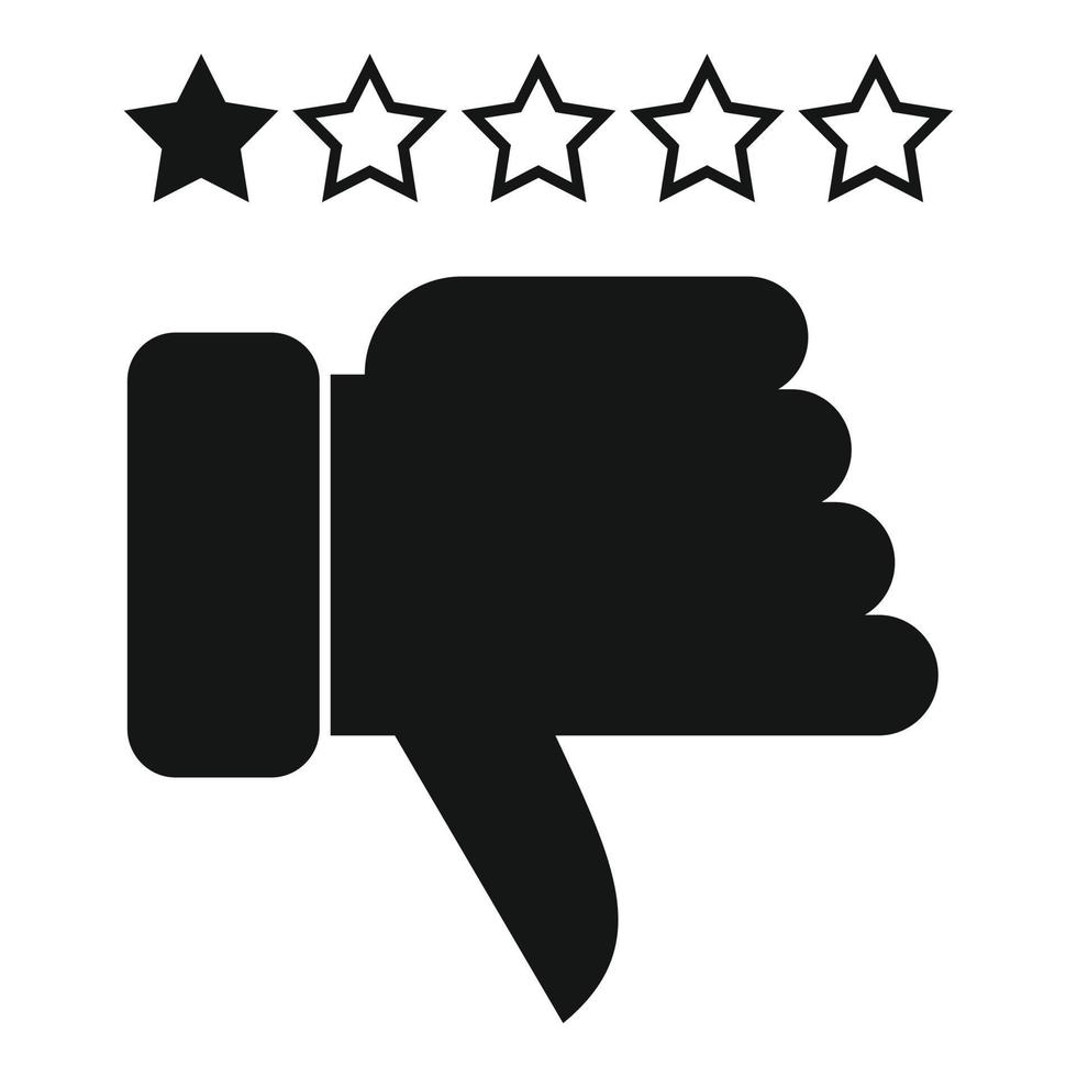 Negative product review icon simple vector. Online evaluation vector