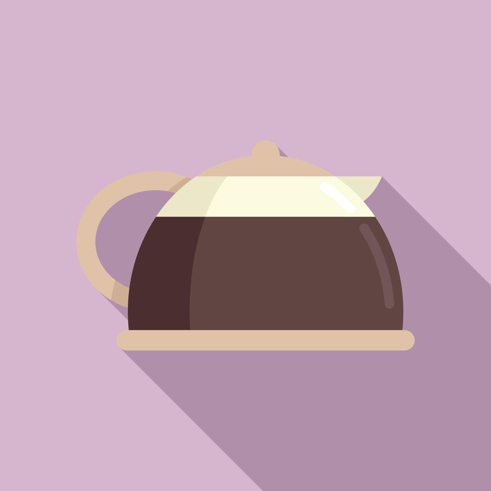 vector plano de icono de cafetera de vidrio. taza de café