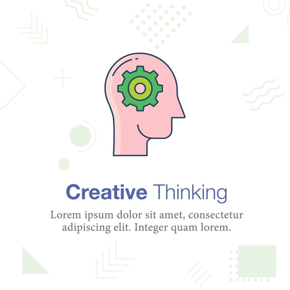 Creative Thinking, mind, setting, head vector illustration icon