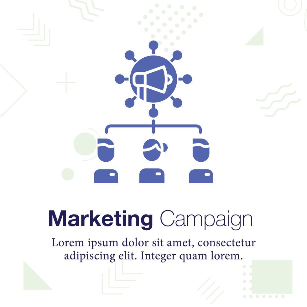 Marketing Campaign, user, customer, advertisement, vector illustration icon