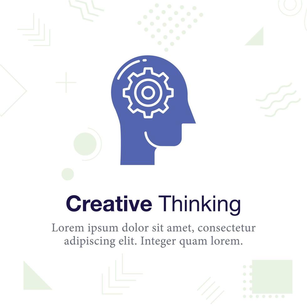 Creative Thinking, mind, setting, head vector illustration icon