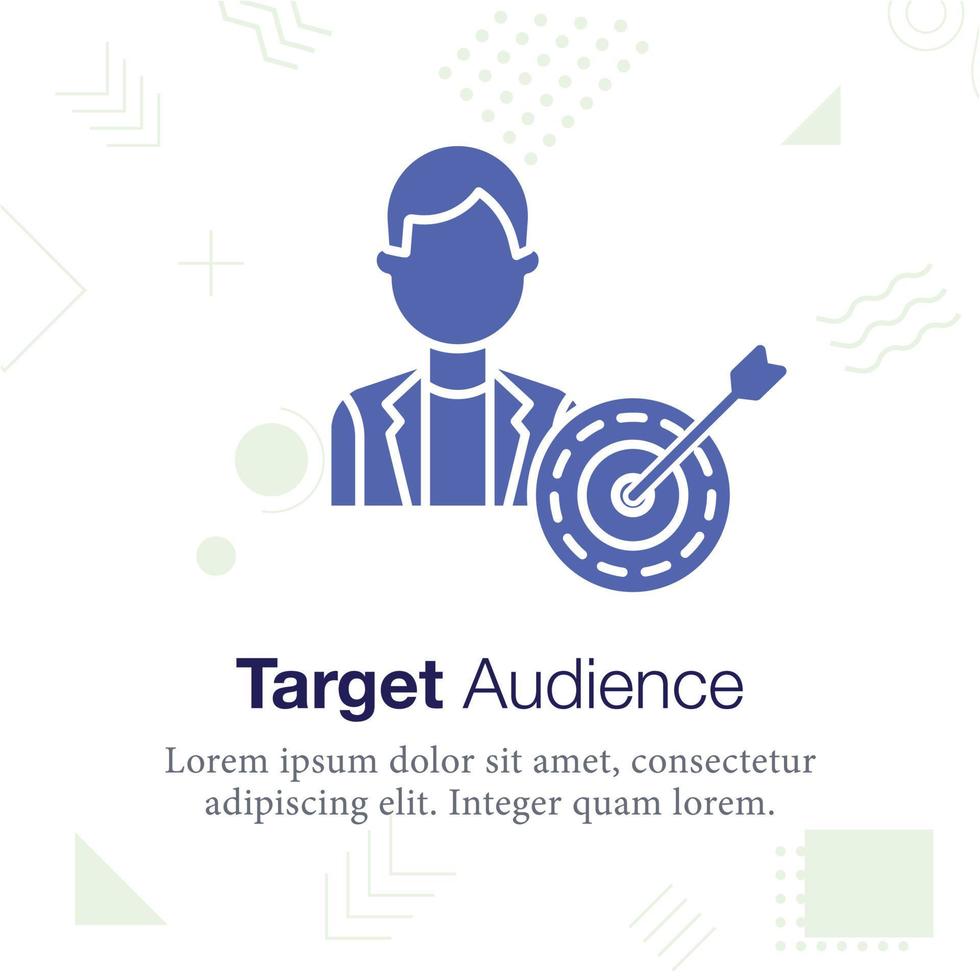 Target Audience, aim, arrow vector illustration icon