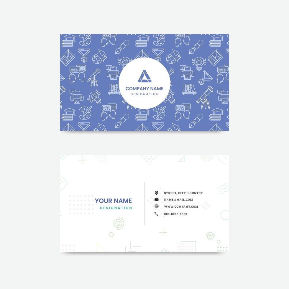 Education visit card, business card of Academy elements, innovation, creativity, school, online learning, Technology, Library Vector illustrations