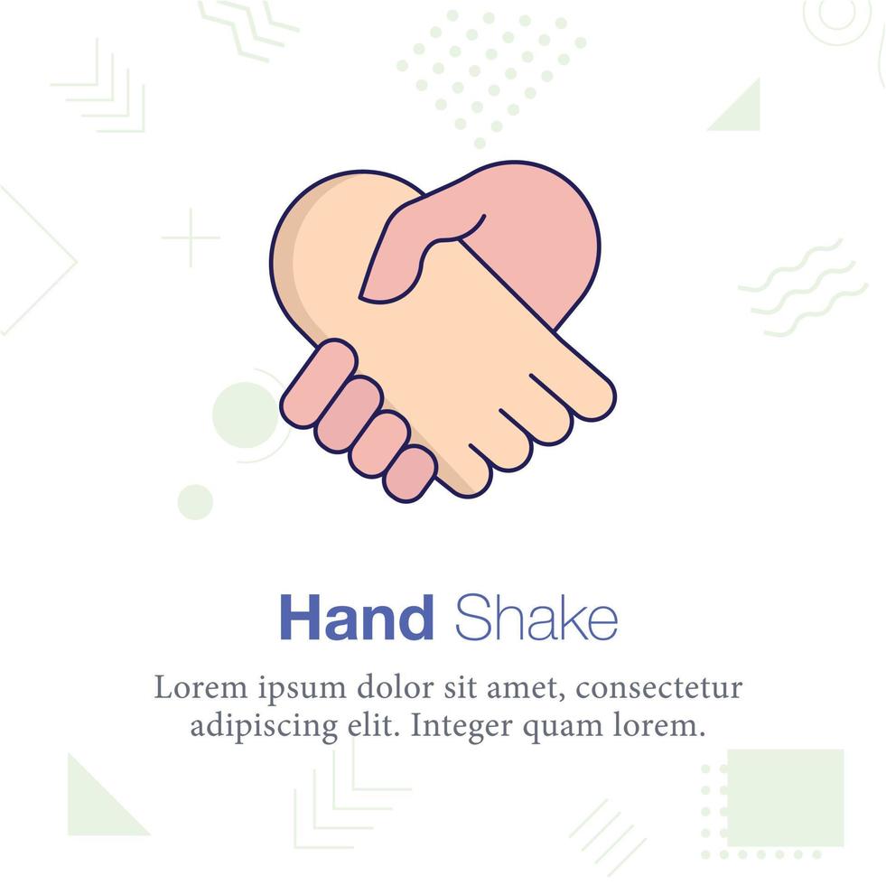 Hand shake vector icon illustration