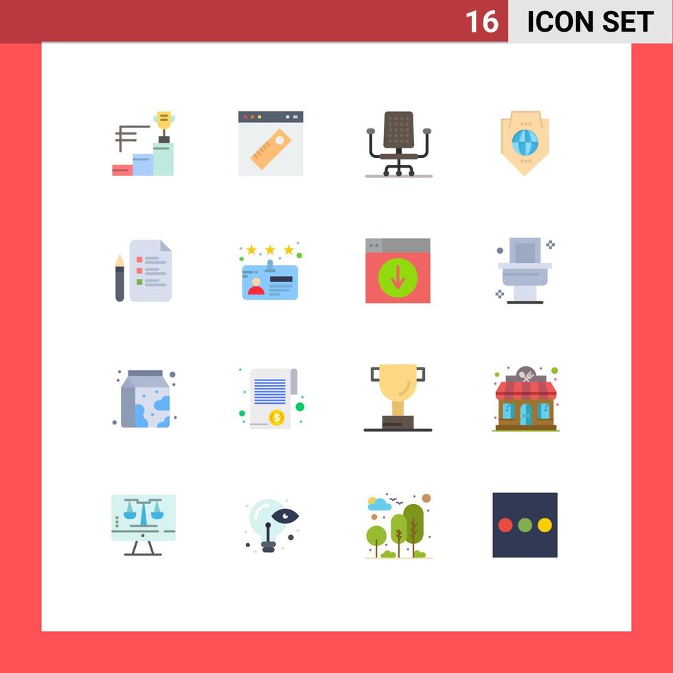 paquete de iconos de vector de stock de 16 signos y símbolos de línea para acceso de protección de sitio web de globo de archivo paquete editable de elementos de diseño de vector creativo