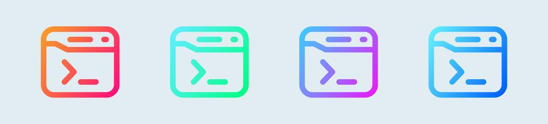 Terminal line icon in gradient colors. Code signs vector illustration.