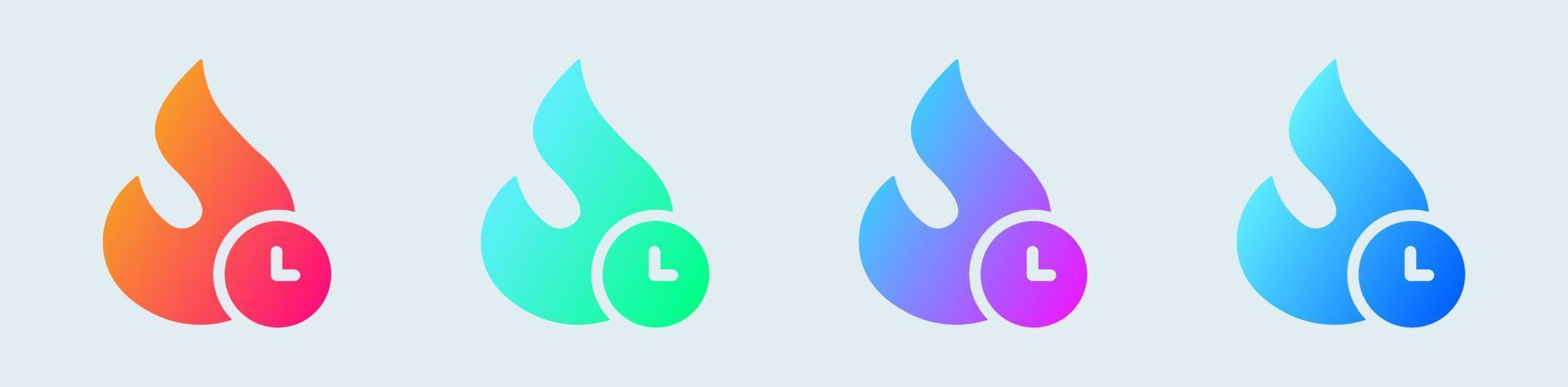 Trend solid icon in gradient colors. Fire signs vector illustration.