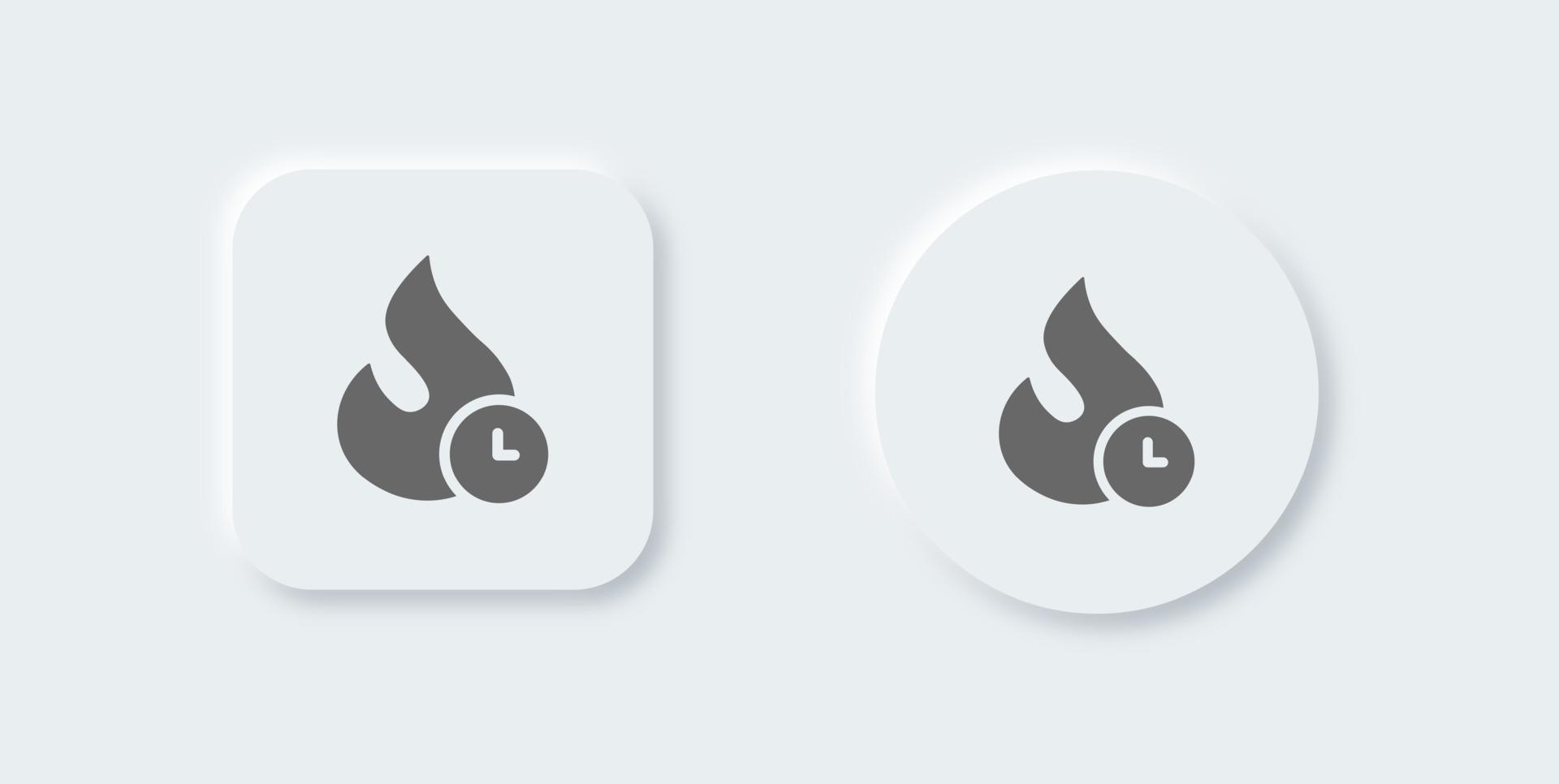Trend solid icon in neomorphic design style. Fire signs vector illustration.