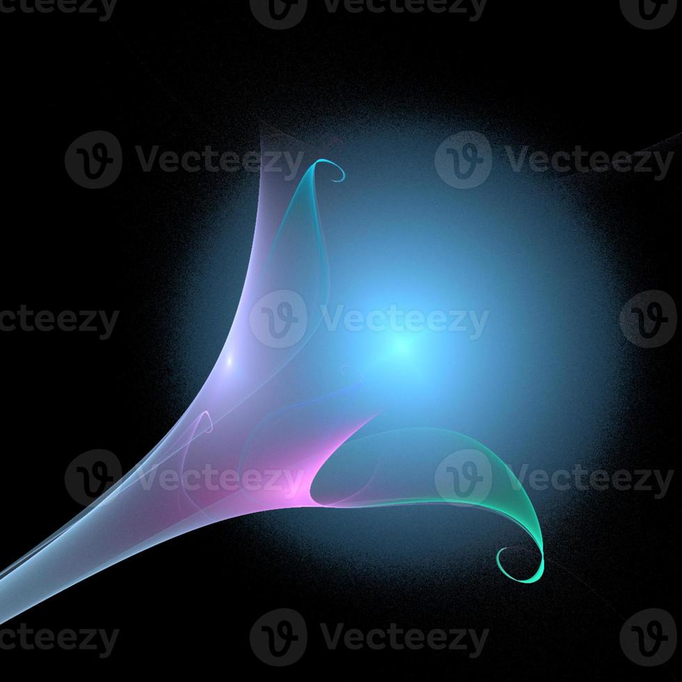blue abstract element on black background, digital graphic, background, modern design photo