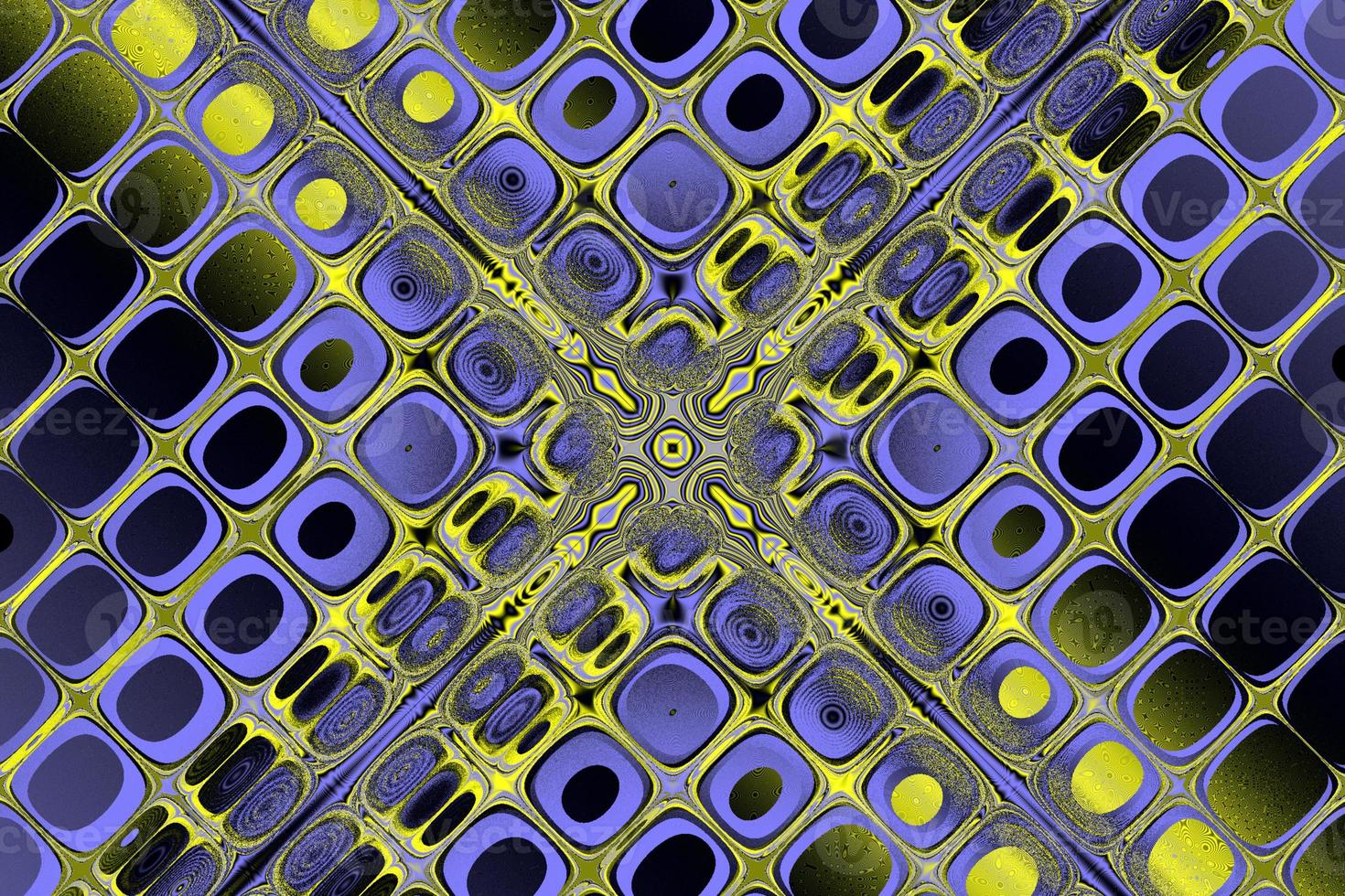 bright abstract geometric yellow-blue pattern of squares, background, design photo