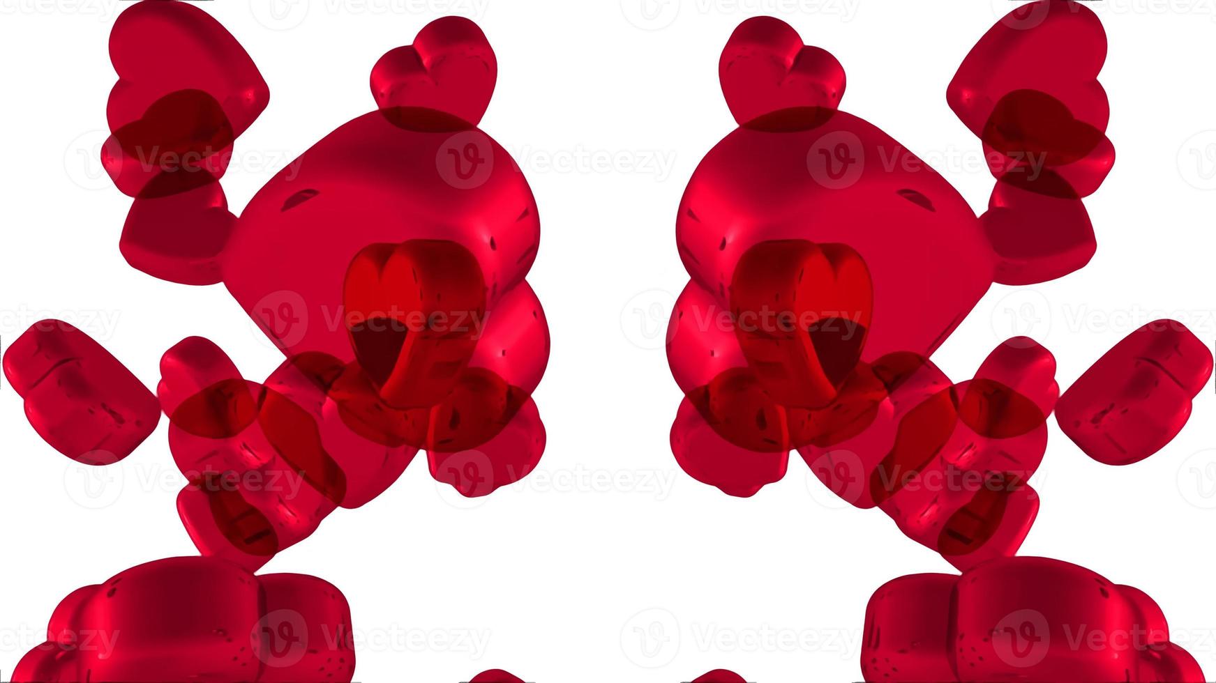 3D Rendering Hearts Flower Background photo