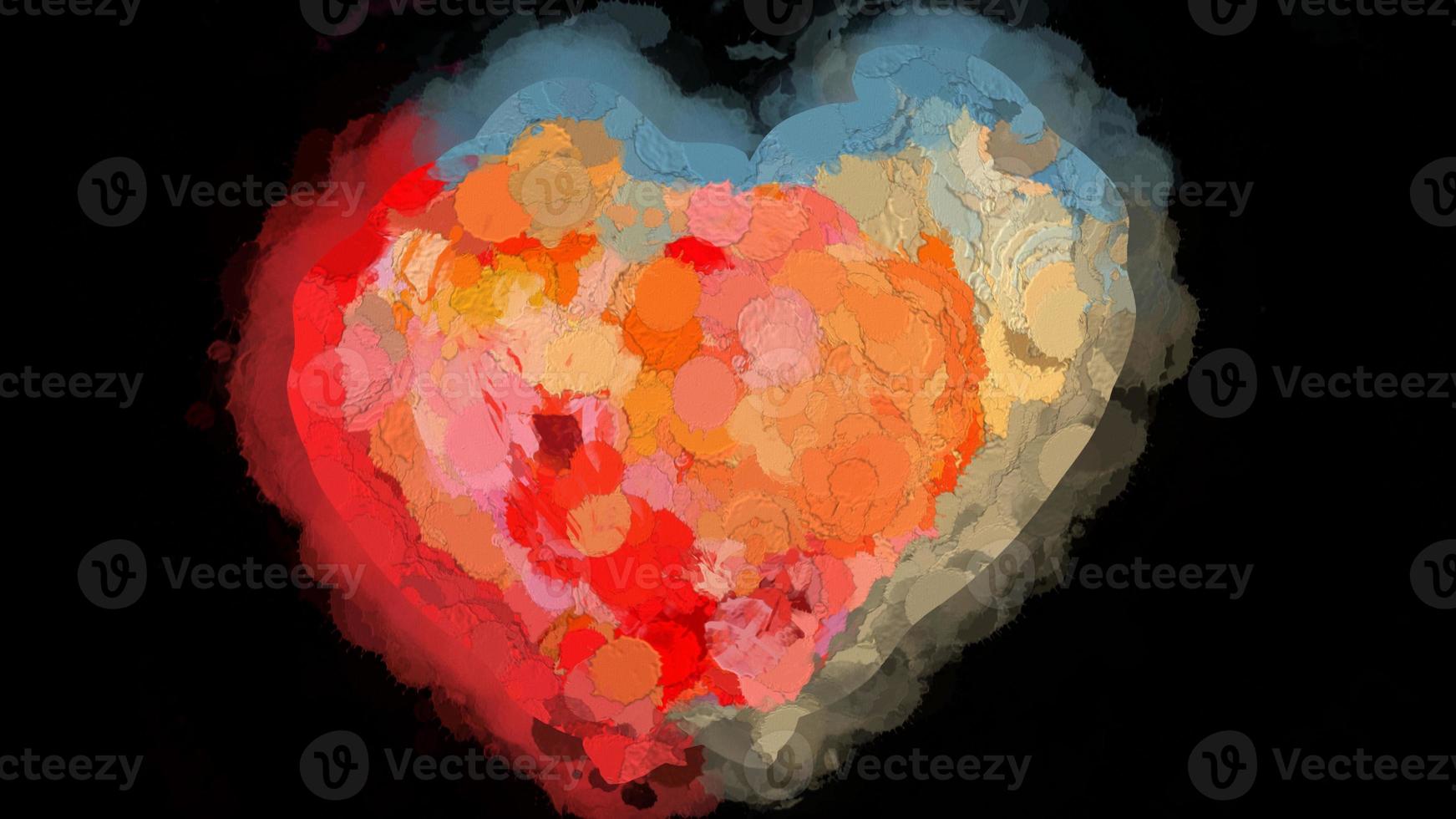 Digital Illustration Hearts Flower Background photo