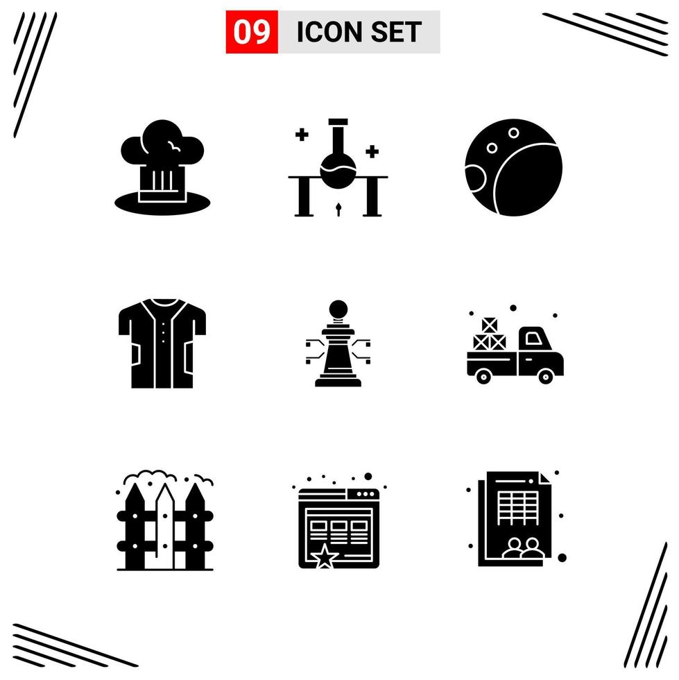 9 Icons Solid Style Grid Based Creative Glyph Symbols for Website Design Simple Solid Icon Signs Isolated on White Background 9 Icon Set vector