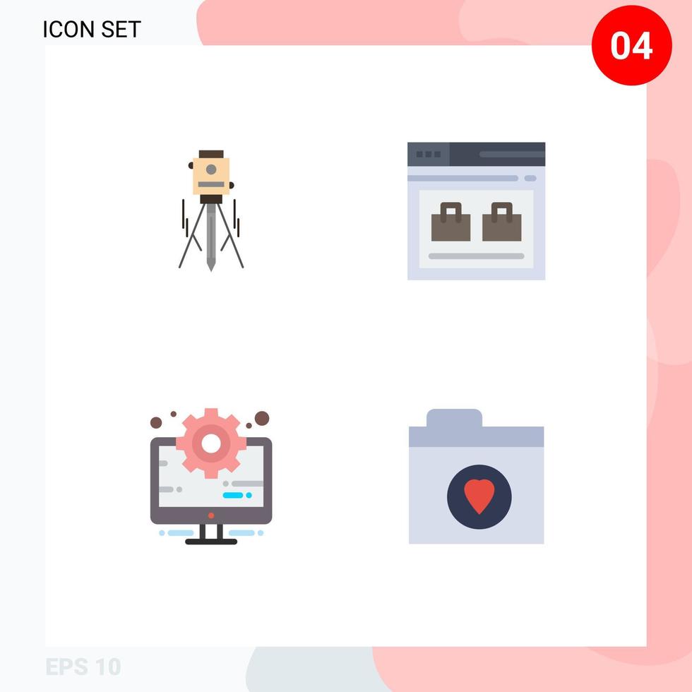 Stock Vector Icon Pack of 4 Line Signs and Symbols for laser bag level page computer Editable Vector Design Elements