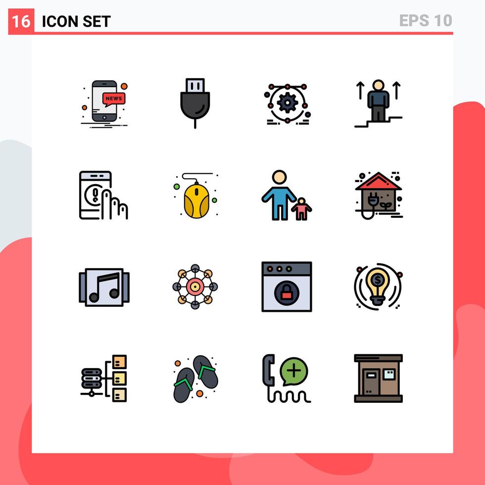 16 Creative Icons Modern Signs and Symbols of communication success development man up Editable Creative Vector Design Elements