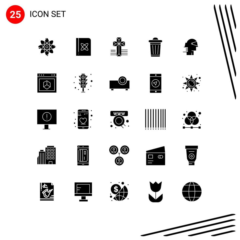 Pack of 25 creative Solid Glyphs of leader business american tree plant Editable Vector Design Elements