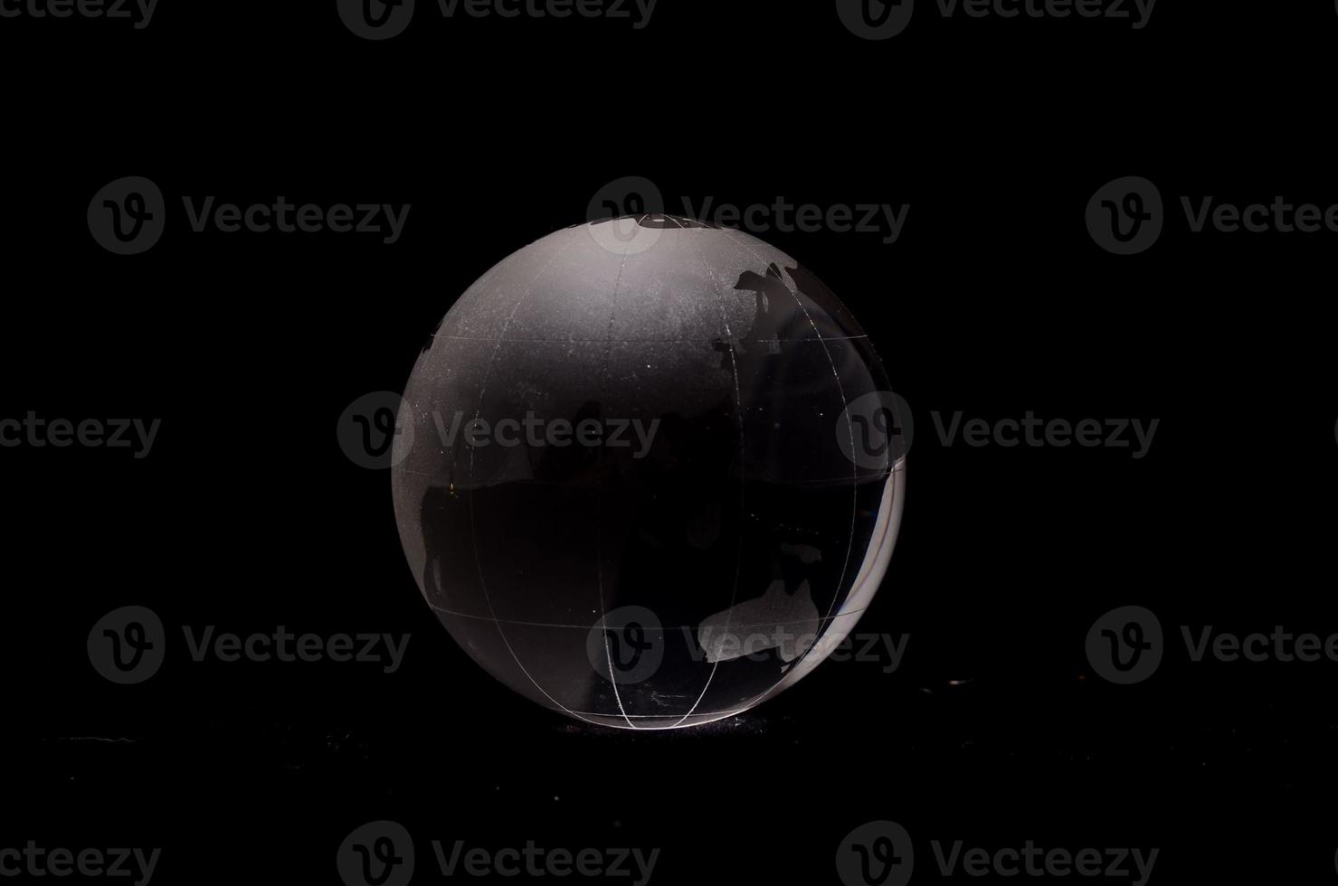 Glass world map globe photo