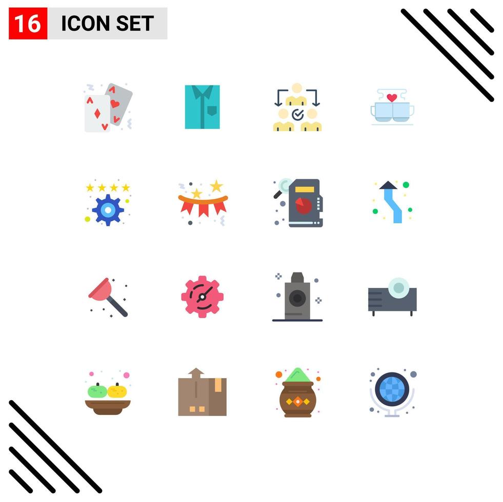 Stock Vector Icon Pack of 16 Line Signs and Symbols for coffee distribution dress delegating assignment Editable Pack of Creative Vector Design Elements