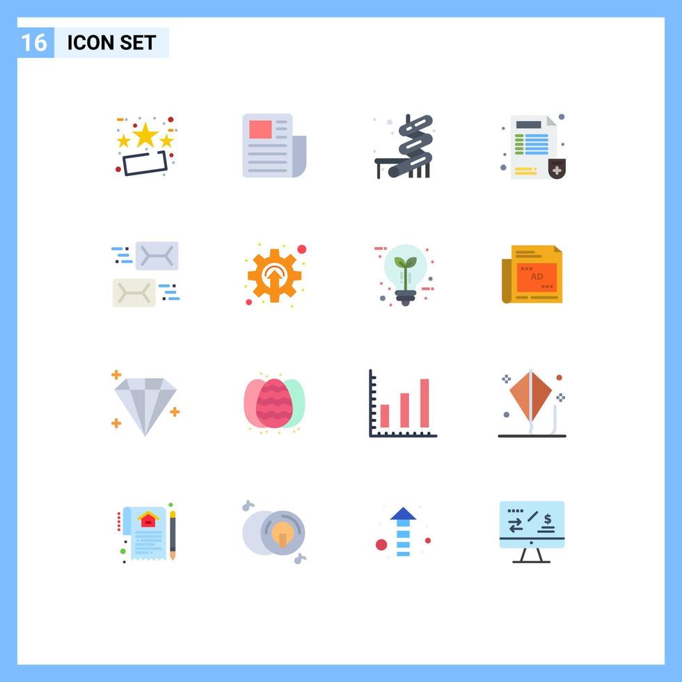 Set of 16 Commercial Flat Colors pack for email address slider report hospital Editable Pack of Creative Vector Design Elements