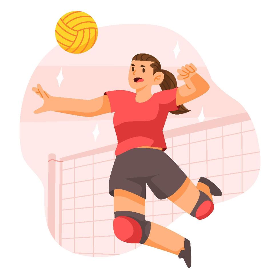 Female Volleyball Character Concept vector