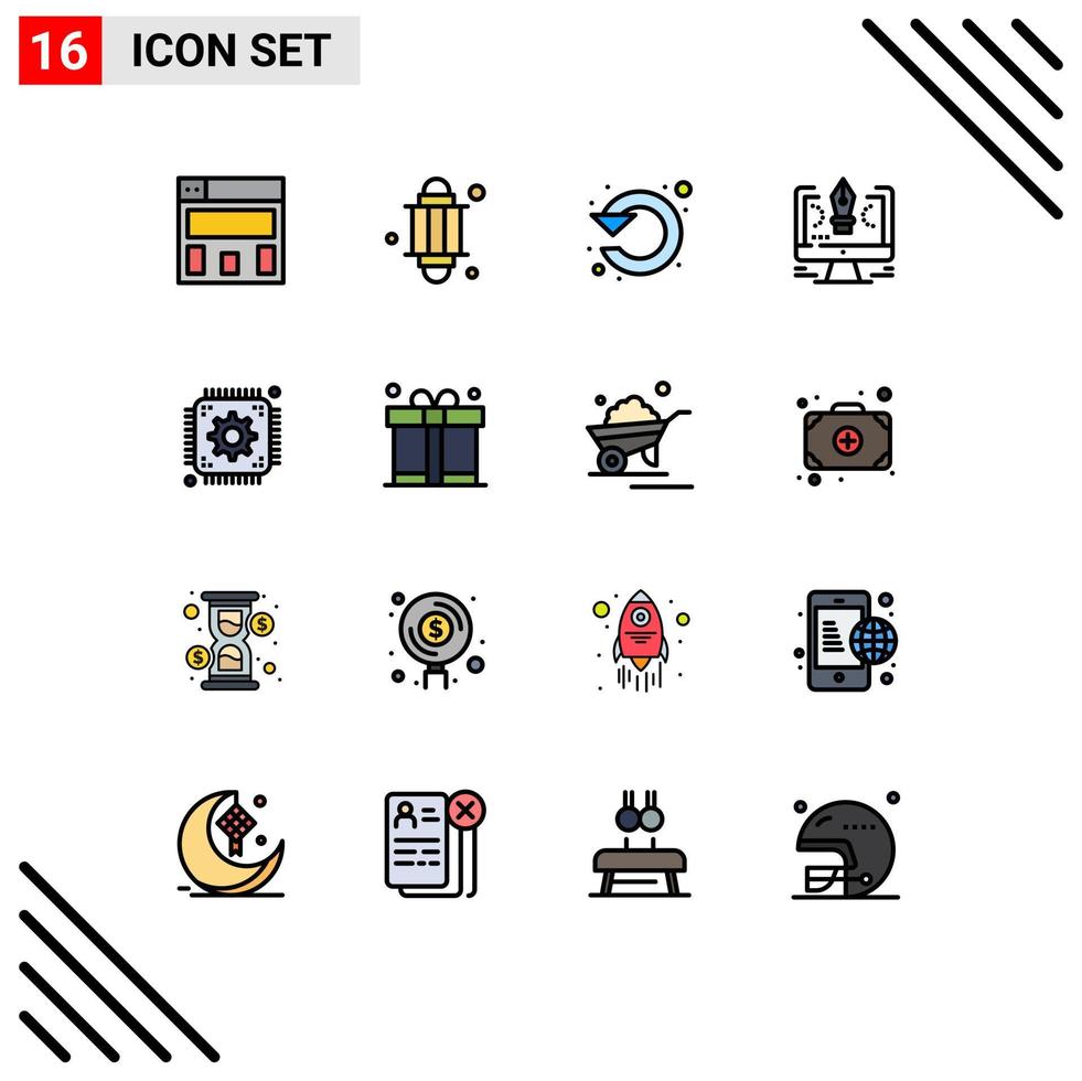 Stock Vector Icon Pack of 16 Line Signs and Symbols for setting design left software drawing Editable Creative Vector Design Elements