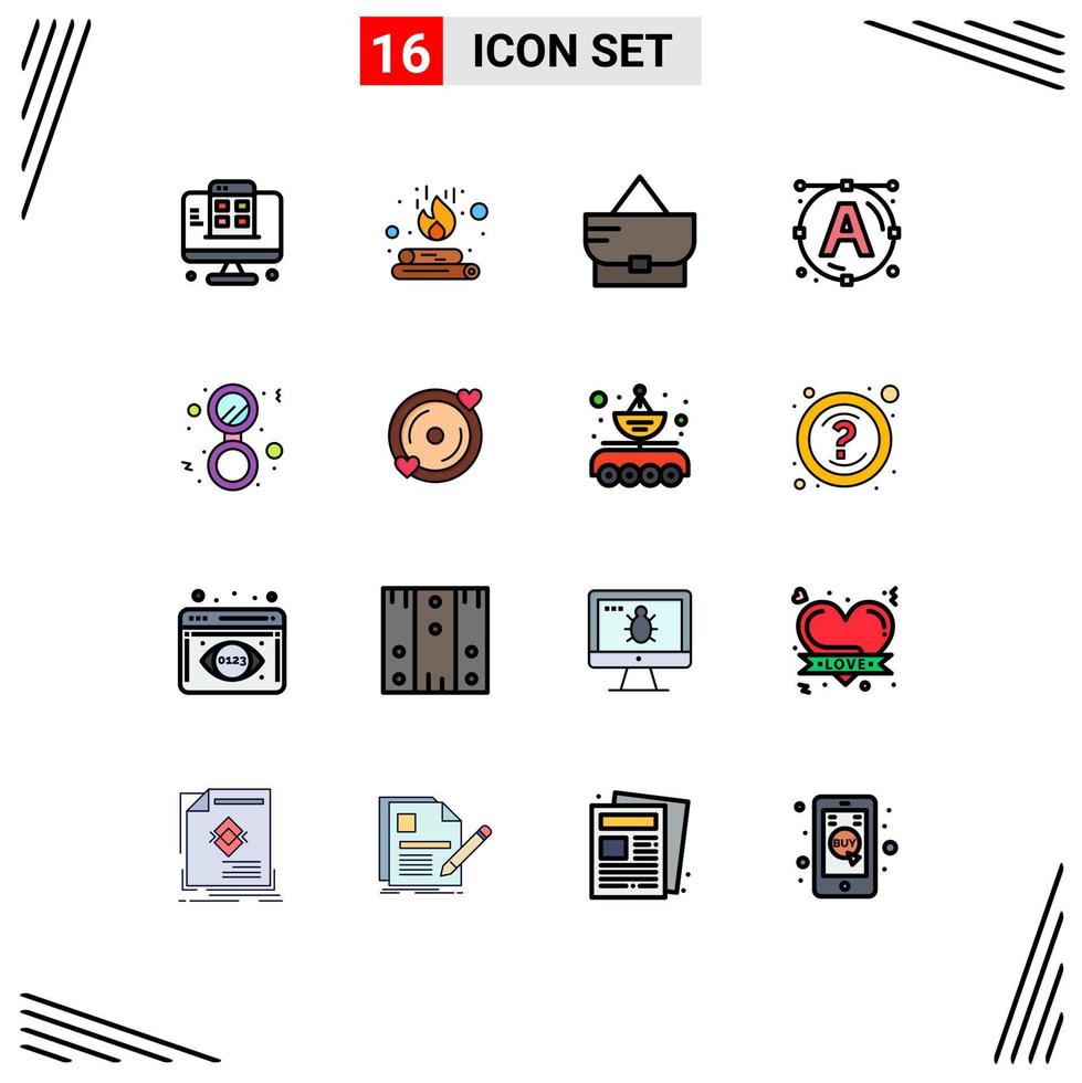 16 iconos creativos signos y símbolos modernos de elementos de diseño de vectores creativos editables de texto de baño de bolsa sólida