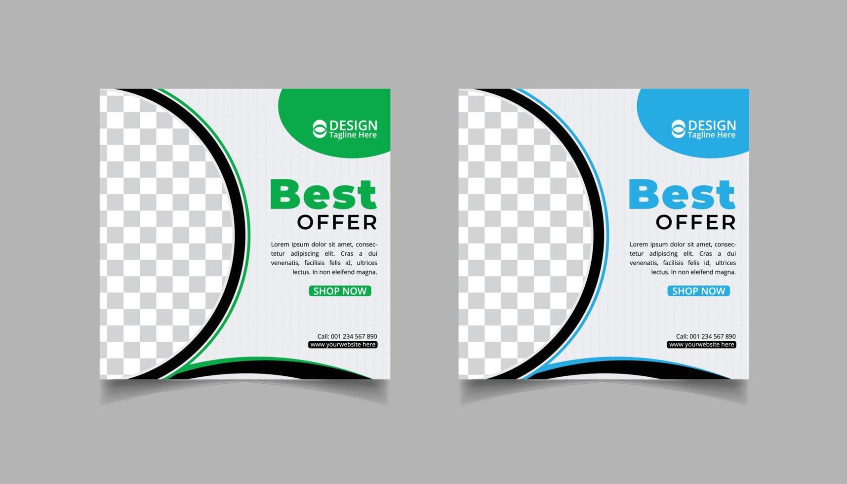 Social media post template vector