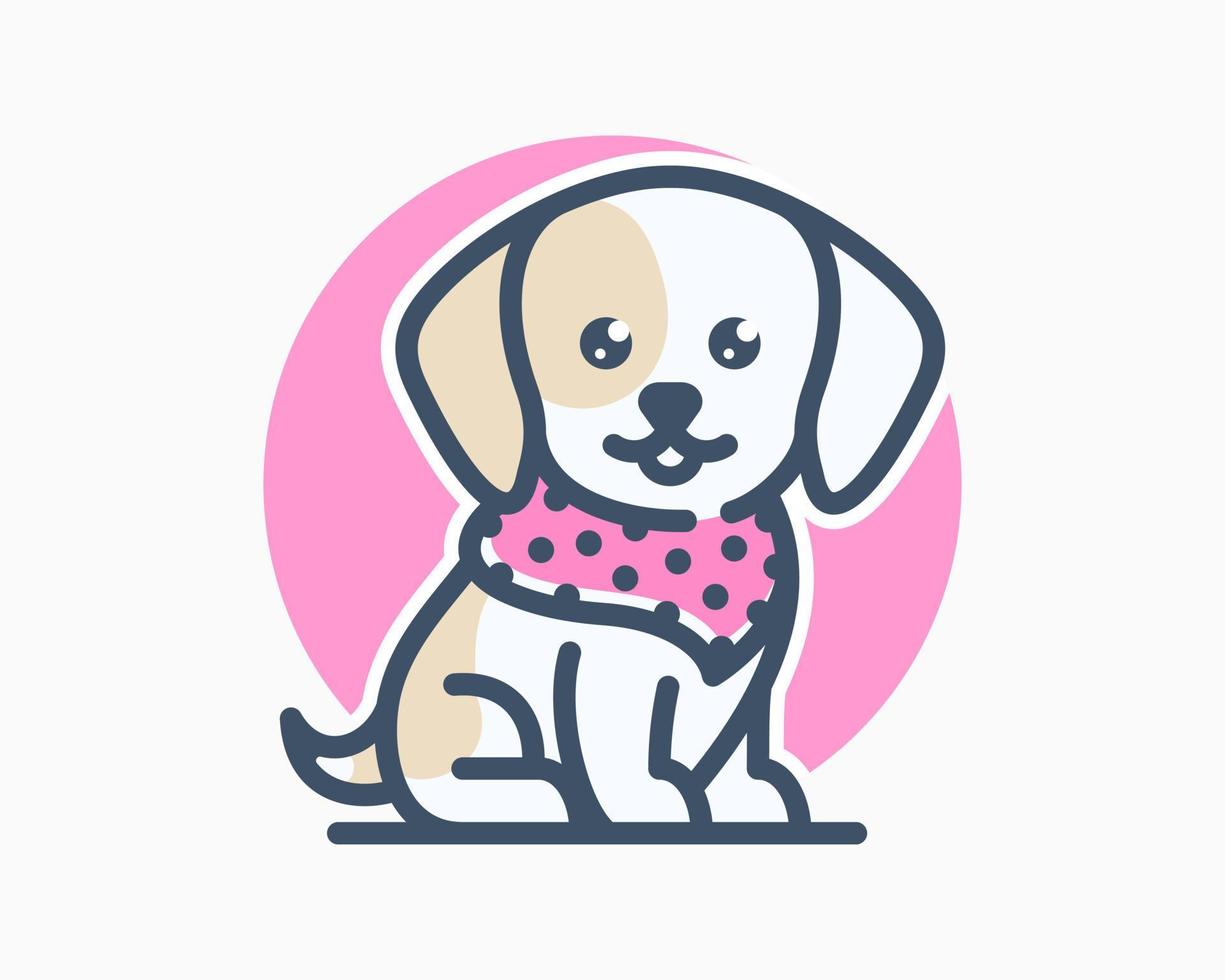 lindo cachorro perro mascota canino adorable usar accesorios animal mascota dibujos animados ilustración vector logo