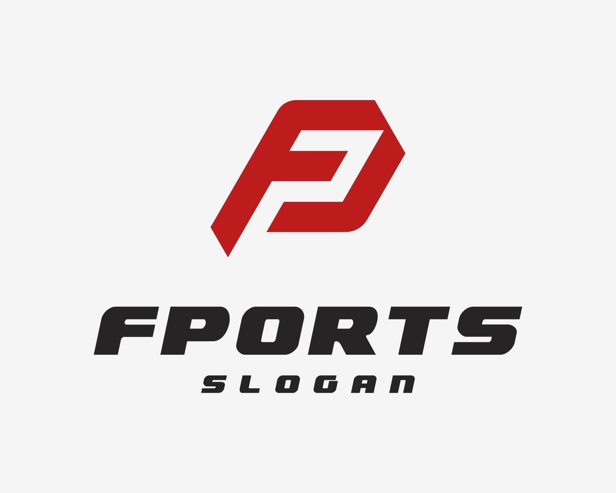 Letter FP PF Monogram Sports Bold Modern Geometric Minimal Simple Mark Vector Logo Design