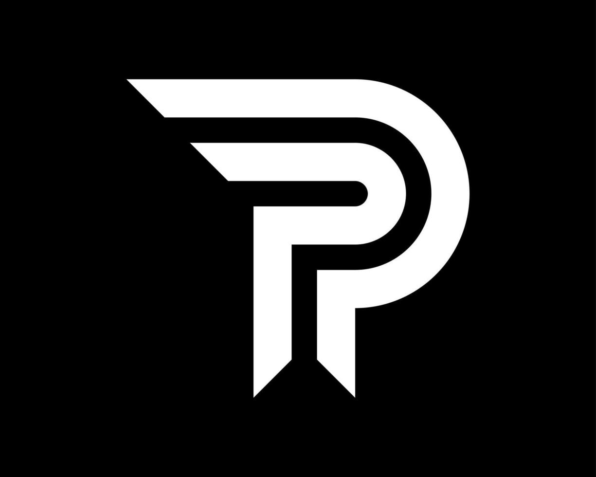 Letter P or PP Monogram Isolated Contour Lines Minimal Elegant Sleek Simple Mark Vector Logo Design