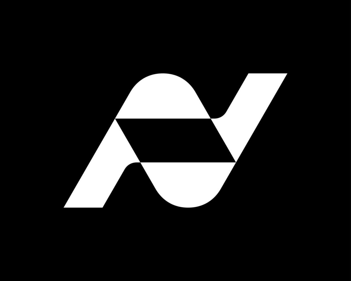 Letter N Monogram Isolated Overlap Geometric Overlapping Intersection Modern Mark Vector Logo Design