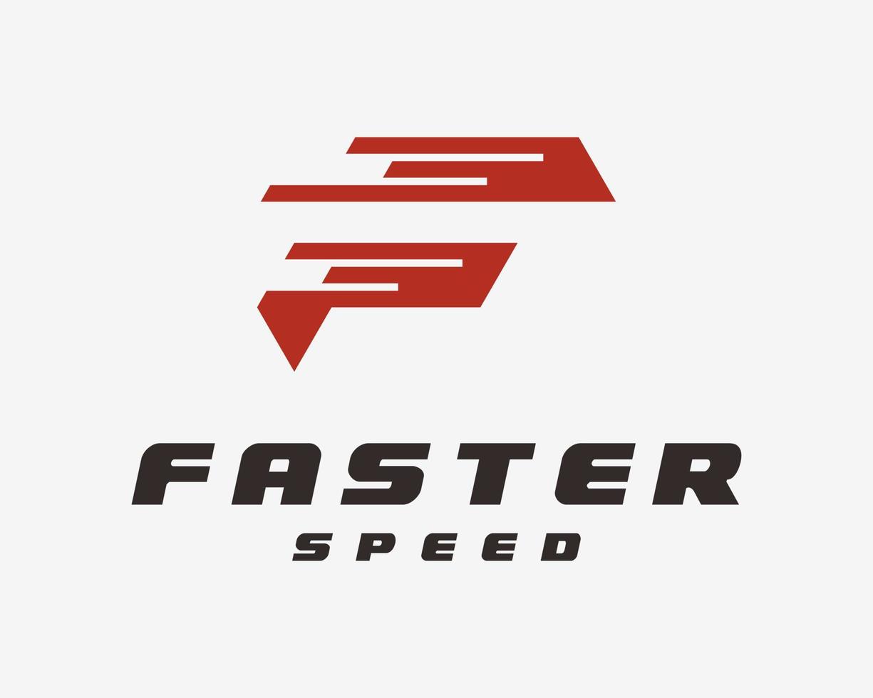 Letter F Monogram Speed Fast Sports Motion Dynamic Movement Futurism Modern Vector Logo Design