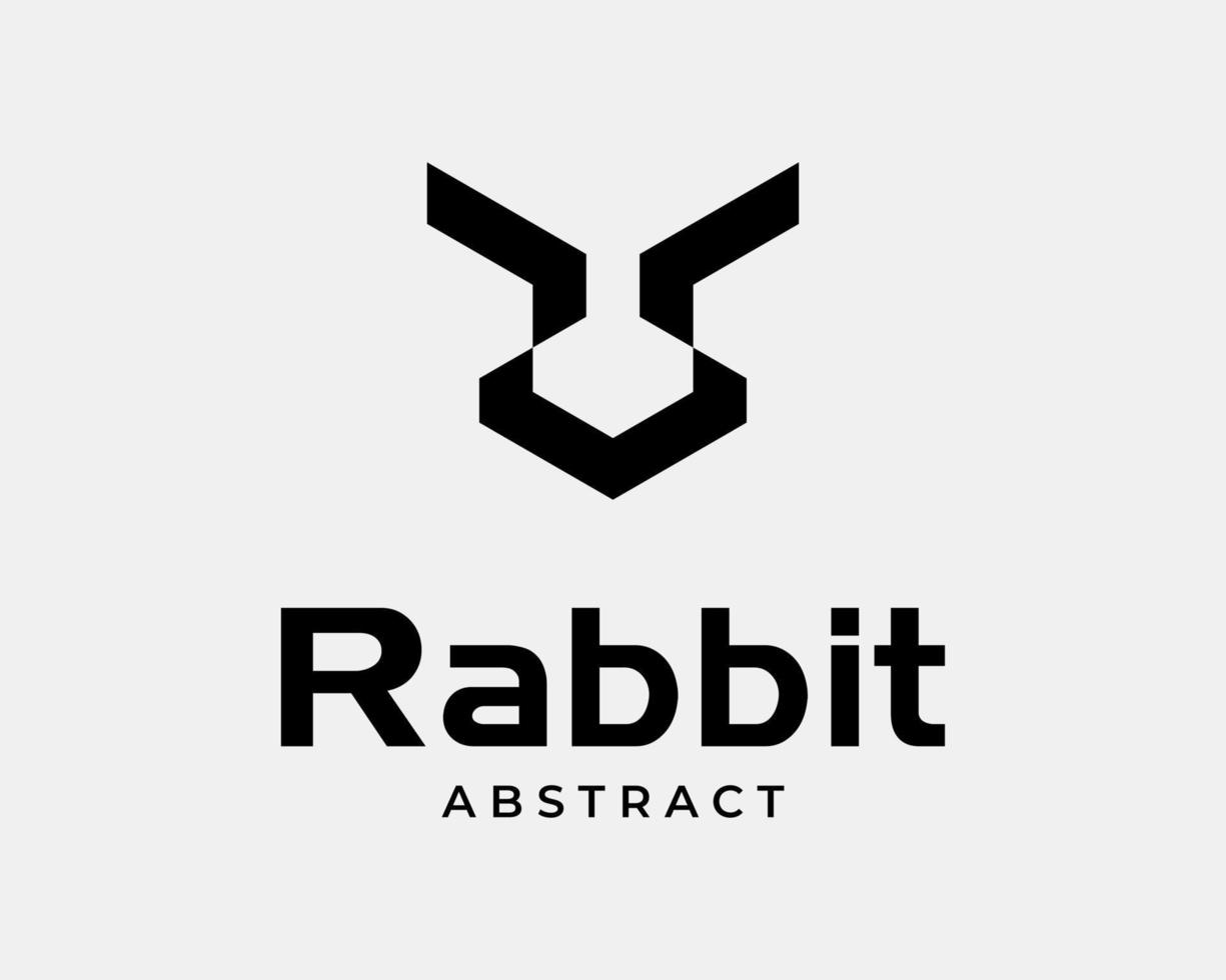 Rabbit Bunny Hare Head Face Abstract Geometric Minimalism Modern Contemporary Vector Logo Design