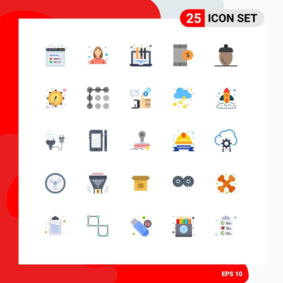 Universal Icon Symbols Group of 25 Modern Flat Colors of farmer dollar device money mobile Editable Vector Design Elements