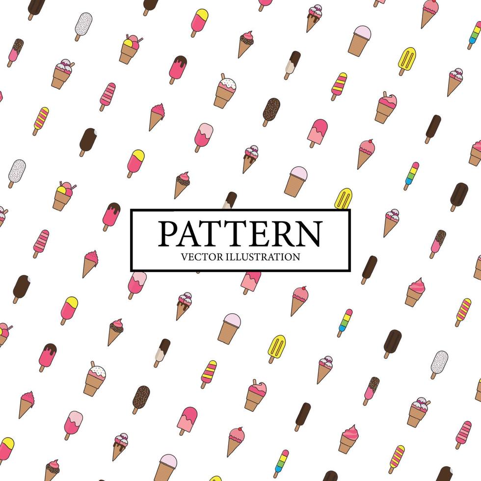 Draft ice cream pattern on white background - Vector