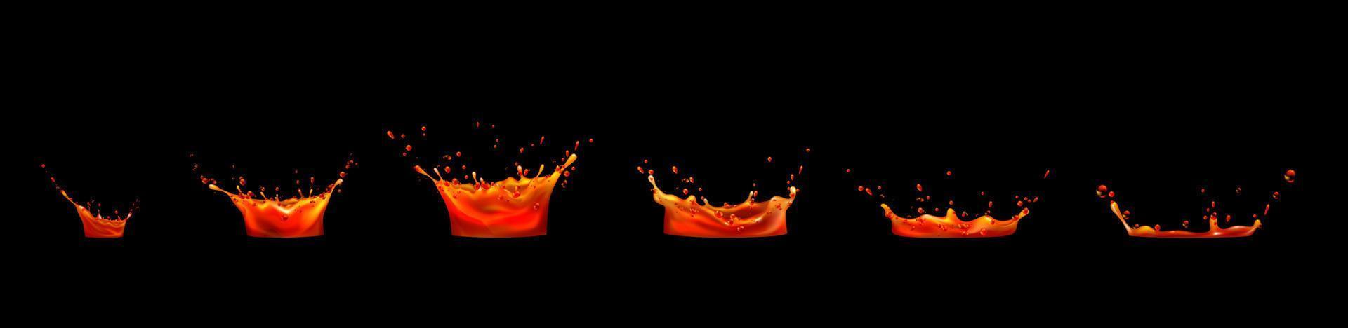 Lava, juice splash sequence animation sprite sheet vector
