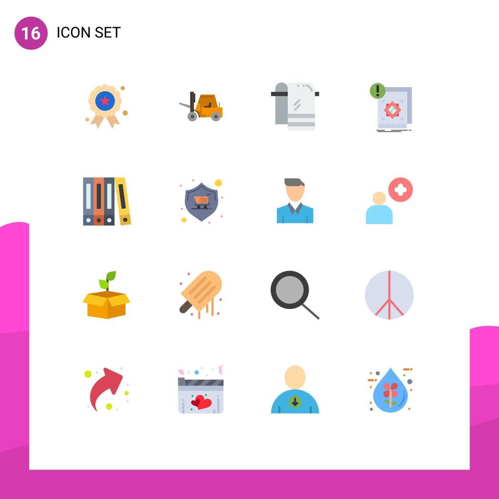 Modern Set of 16 Flat Colors Pictograph of file information bath infrastructure structure Editable Pack of Creative Vector Design Elements