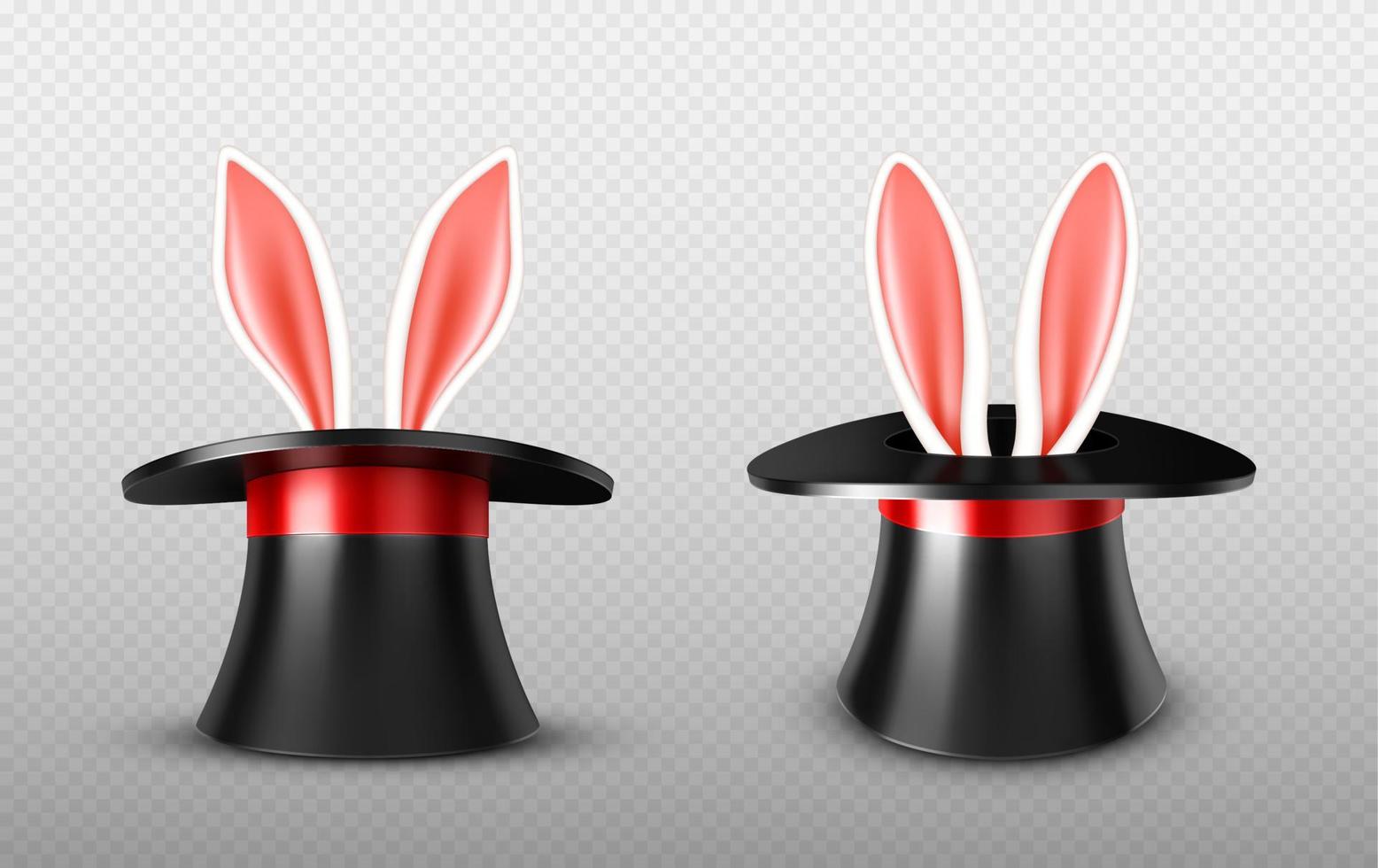 Rabbit ears stick out magician top hat cylinder vector