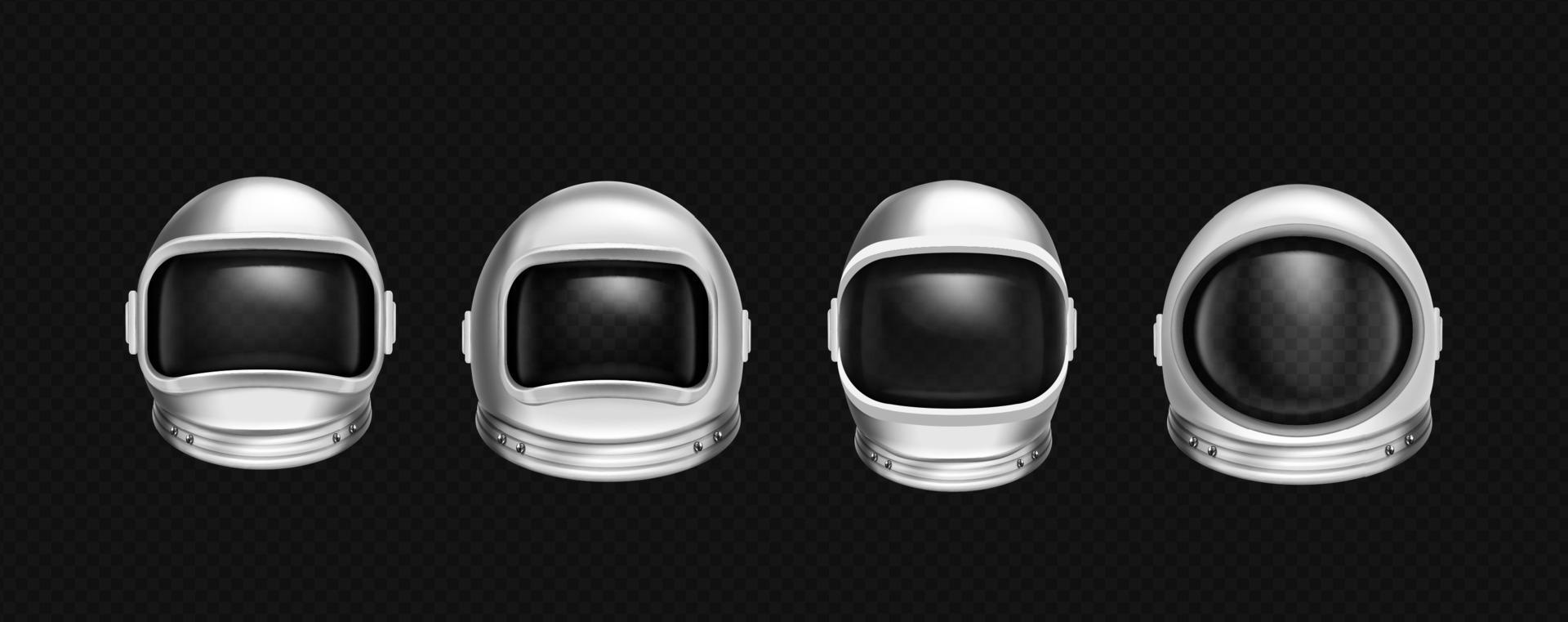 Astronaut helmets, cosmonaut suit mask vector