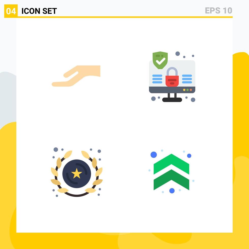 4 Flat Icon concept for Websites Mobile and Apps alms star computer badge arrows Editable Vector Design Elements