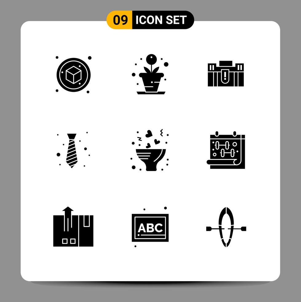 9 Creative Icons Modern Signs and Symbols of tie wear case office travel Editable Vector Design Elements