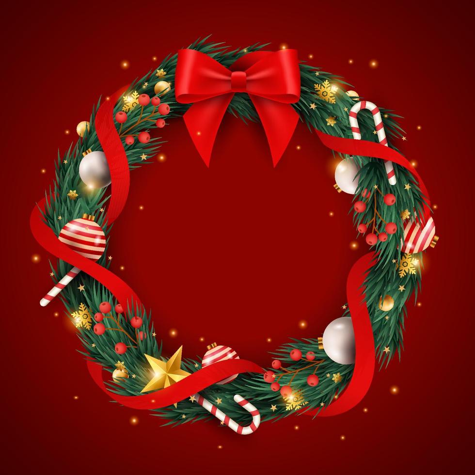 Christmas Wreath Background vector