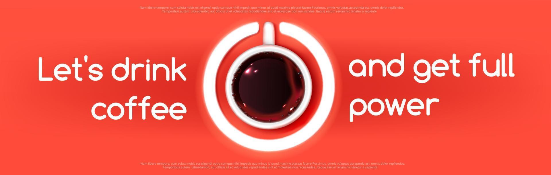 Espresso coffee cup like sign of power button vector