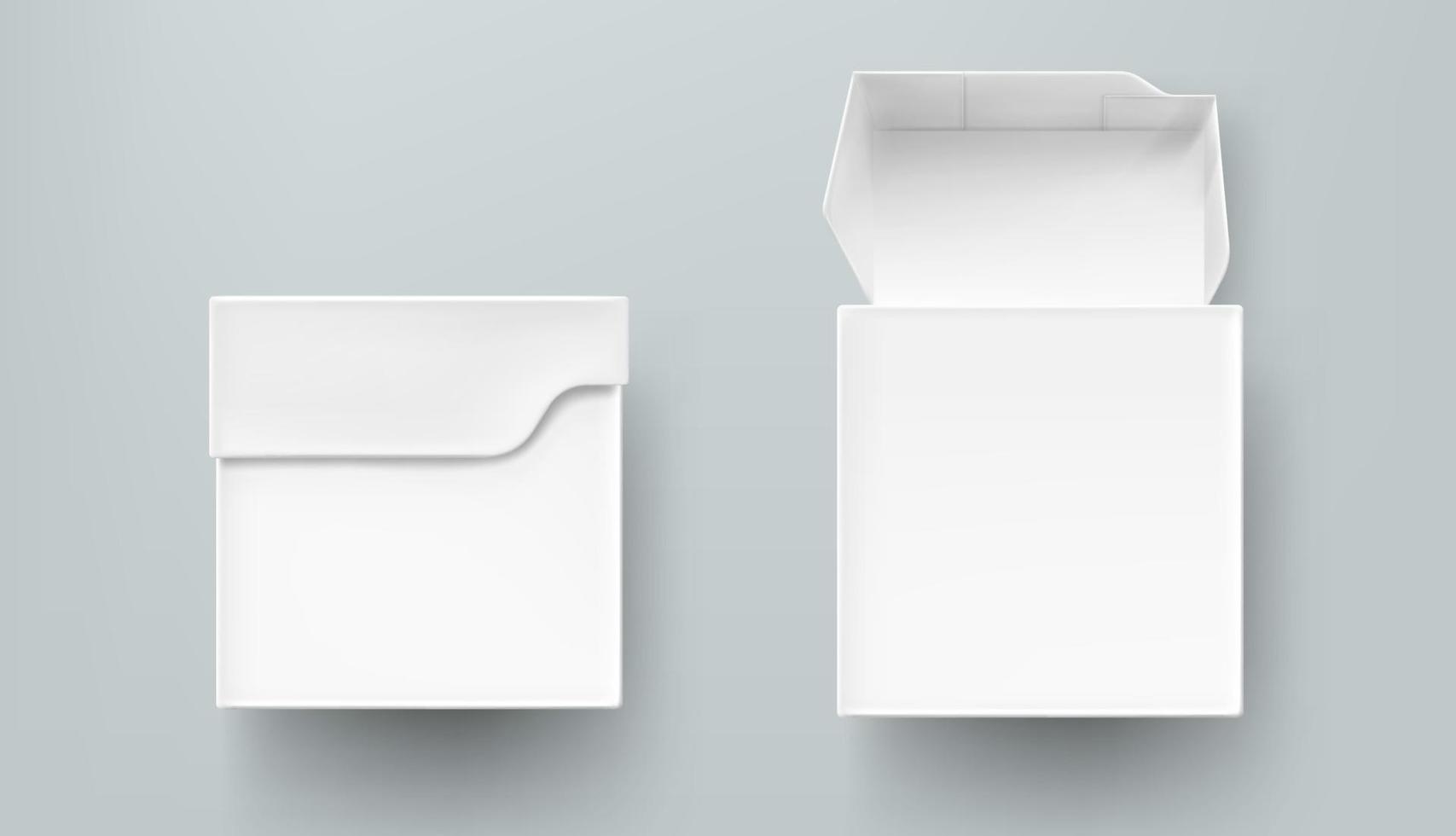 Tea package mockup, paper or carton box front view vector