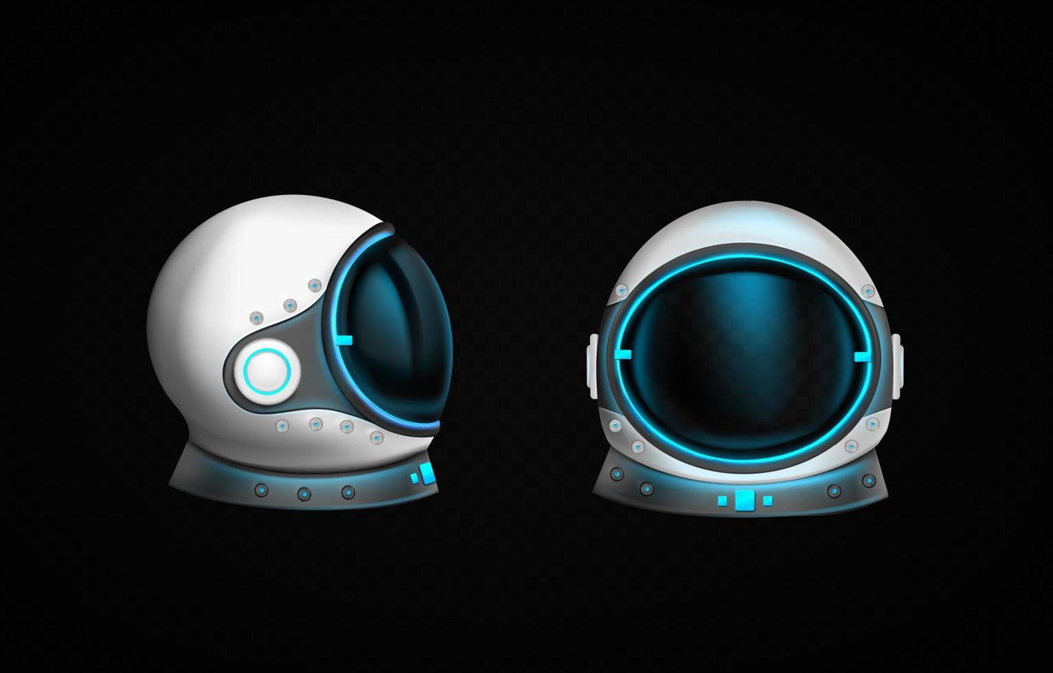 Astronaut helmet with clear glass and blue light vector