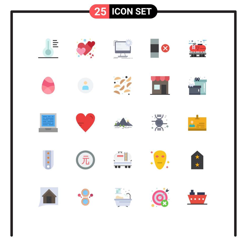 User Interface Pack of 25 Basic Flat Colors of energy eco layout row cell Editable Vector Design Elements