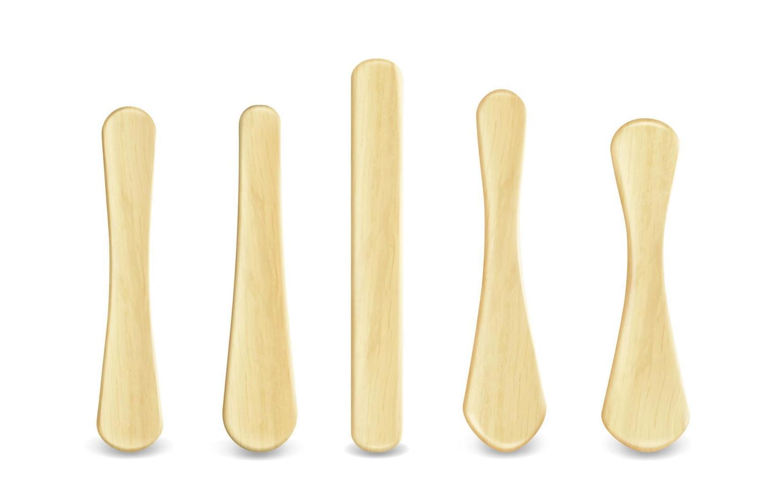 palitos de paleta, elementos de madera para helado vector