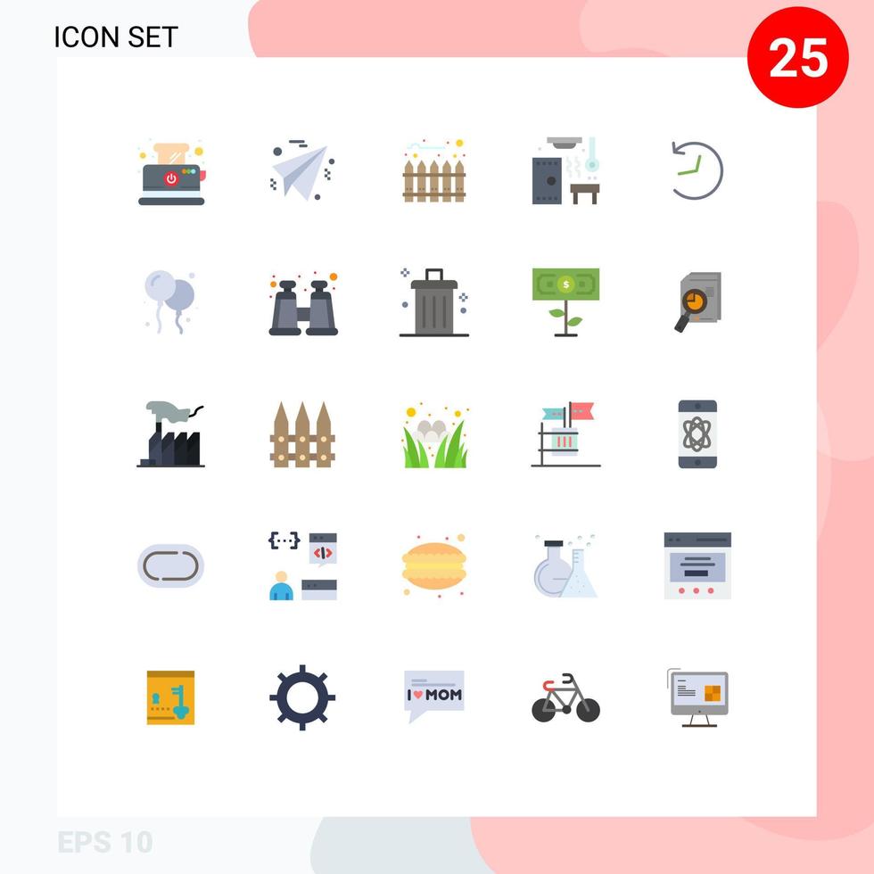 Modern Set of 25 Flat Colors Pictograph of balloon logo hedge twitter sauna Editable Vector Design Elements